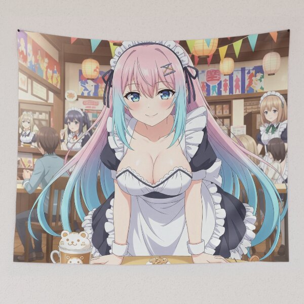 Item preview, Sweet, blue-eyed Waifu serves with a smile at the cafe designed and sold by GerwantSHOP.