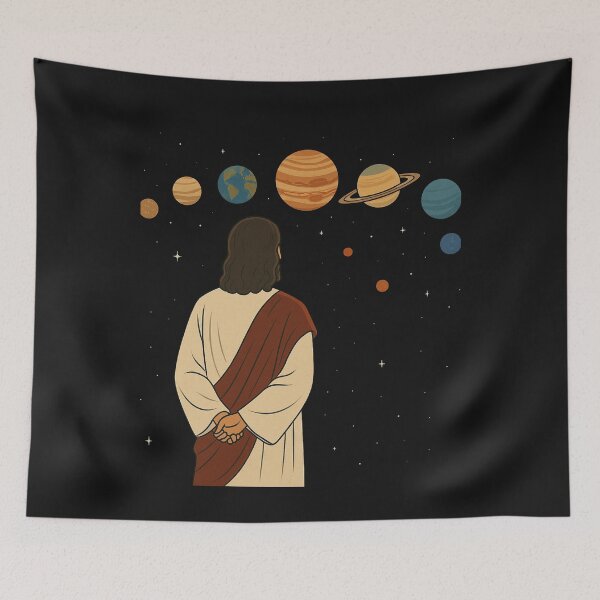 Item preview, Jesus Watching the Universe | Spiritual Cosmic Art designed and sold by ZenFray.