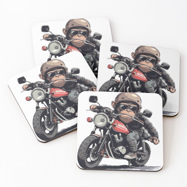 Item preview, cool monkey riding motocycle designed and sold by FreshCanvas-Co.
