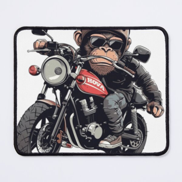 Item preview, cool monkey riding motocycle designed and sold by FreshCanvas-Co.