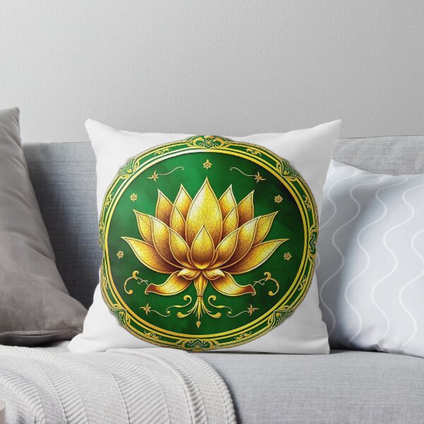 Item preview, Golden Lotus with Emerald Floral Frame designed and sold by sharon1210.
