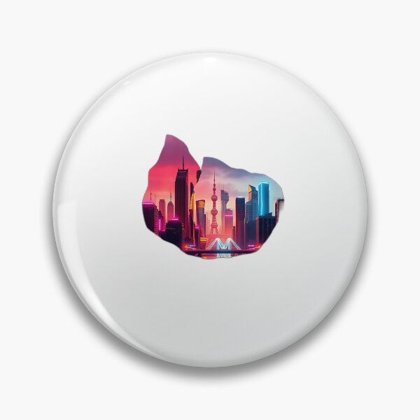 Item preview, Futuristic Cityscape with Neon and Rust designed and sold by sharon1210.