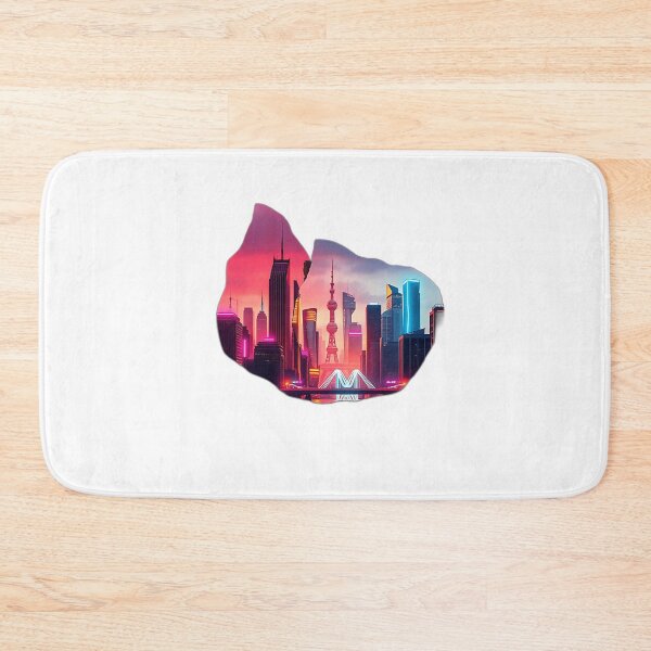 Item preview, Futuristic Cityscape with Neon and Rust designed and sold by sharon1210.