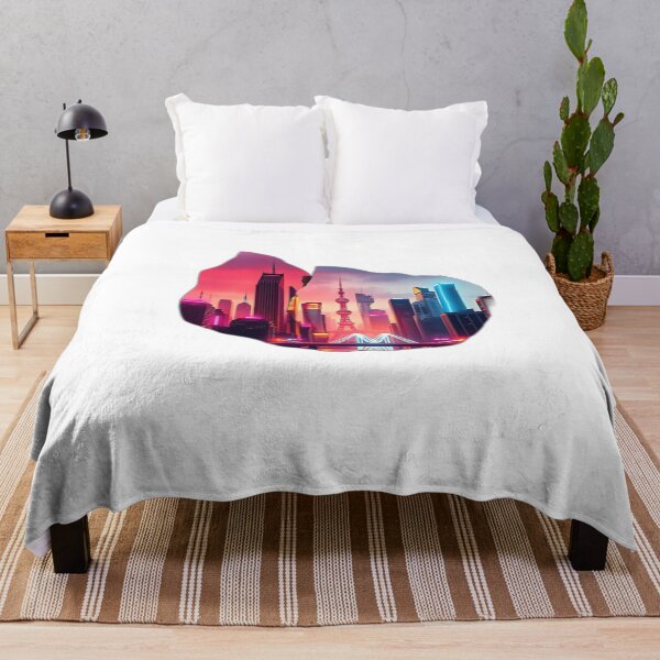 Item preview, Futuristic Cityscape with Neon and Rust designed and sold by sharon1210.