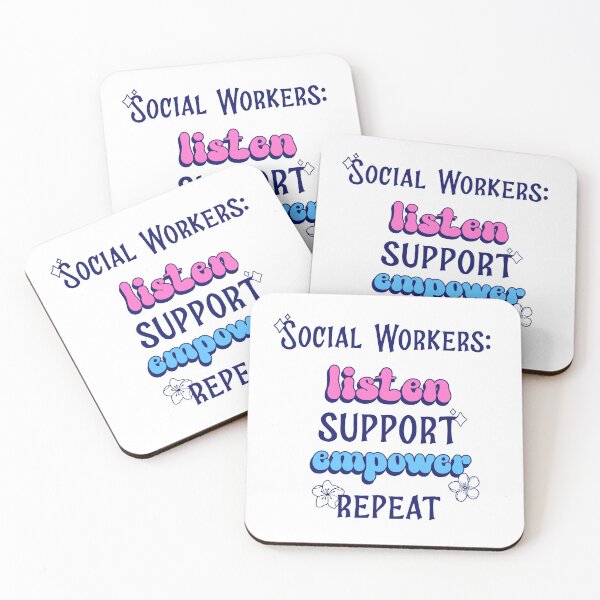 Item preview, Social Workers Listen Support Empower Repeat - Empowerment Quote Design designed and sold by Social Justice Designs & Art.