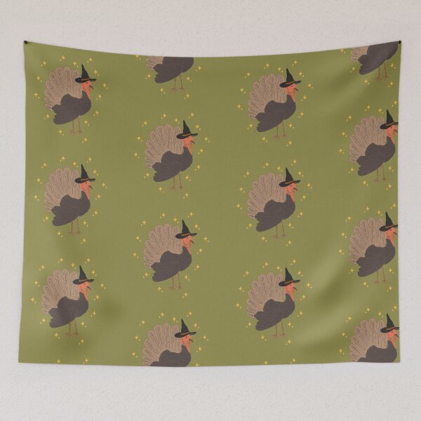 Item preview, Witchy turkey with hat and sparkling stars illustration draw designed and sold by sammer-studio.