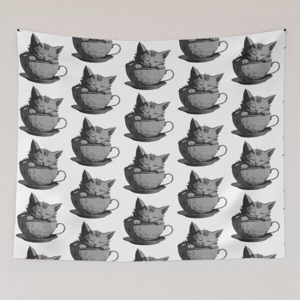 Item preview, Sleeping Cat in Teacup designed and sold by kinpirks.