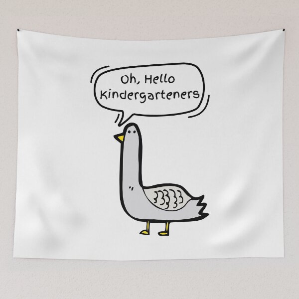 Item preview, Goose Saying Hello Kindergarteners Funny Teacher Back To School designed and sold by MotivaChic.