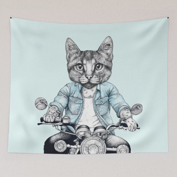 Item preview, Rebel Rider Cat designed and sold by Flower Magic .