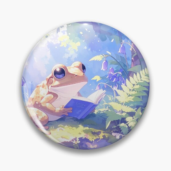 Item preview, Whimsical Watercolor Reading Frog in a Bluebell Wood designed and sold by Englandbear.
