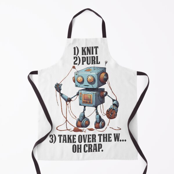 Item preview, Knitter knitting knit purl world domination sci-fi robot designed and sold by BigMRanch.