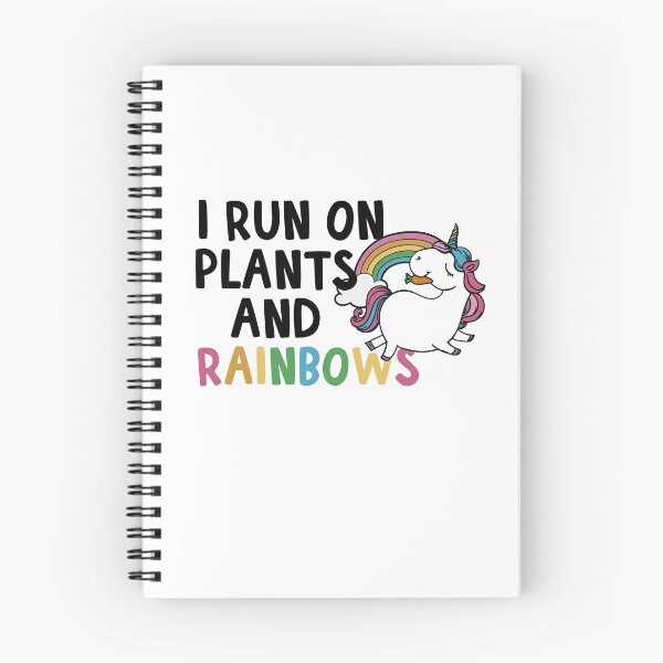 Item preview, I Run on Plants and Rainbows Cute Vegan Unicorn designed and sold by AdorkableDesign.