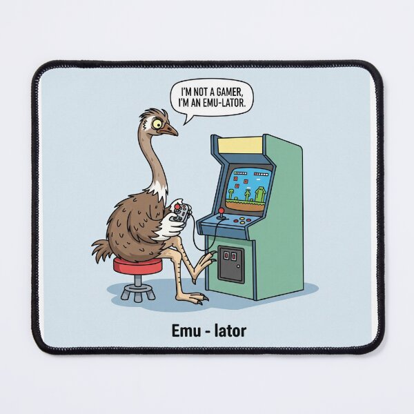 Item preview, Emu-lator - Funny Gaming Emu designed and sold by VisionTear.