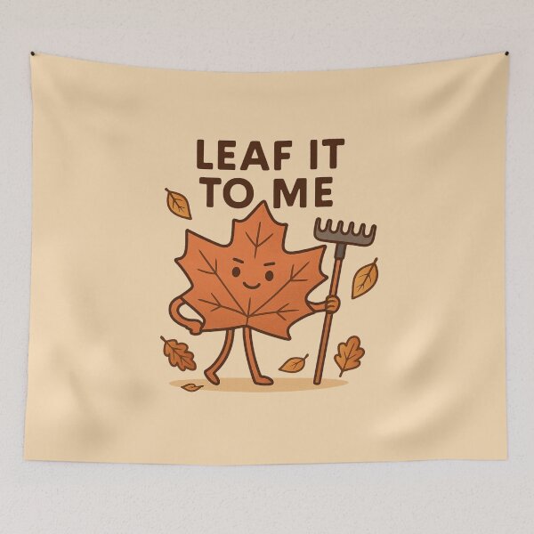 Item preview, Leaf It to Me – Confident Autumn Leaf with Rake designed and sold by BloomKind.
