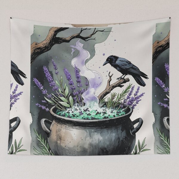 Item preview, Herbal Witch’s Cauldron – Cottagecore Halloween Magic designed and sold by Deezyned.