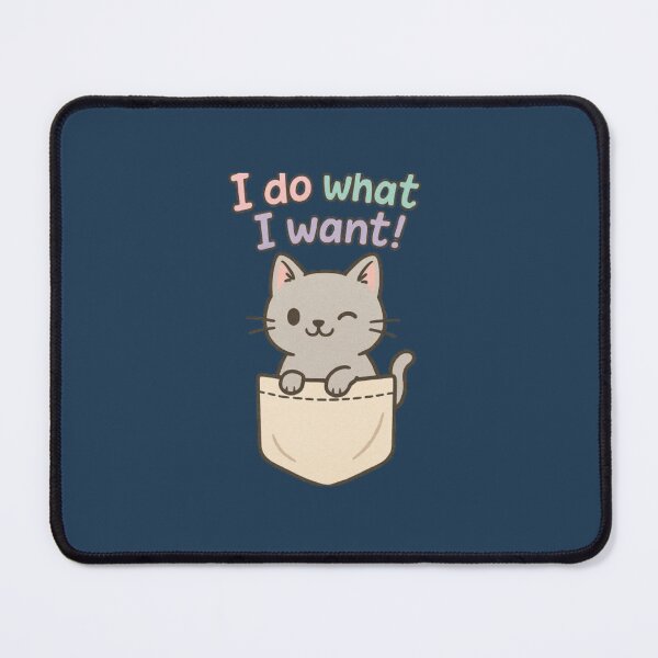 Item preview, I Do What I Want - Cute Rebel Cat Tee designed and sold by Pawtastic Vibes.
