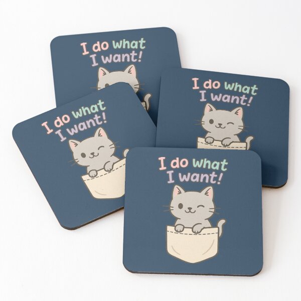 Item preview, I Do What I Want - Cute Rebel Cat Tee   designed and sold by Pawtastic Vibes.