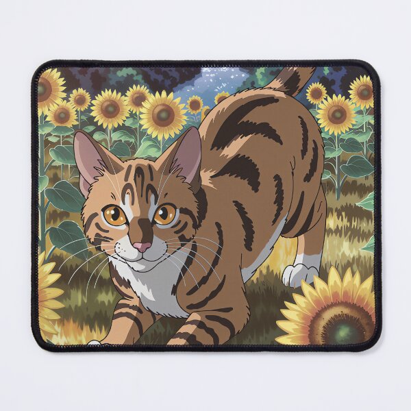 Item preview, Bengal Cat In a Sunflower Field, Cat Lover Wall Art designed and sold by WILDEVIOLET.