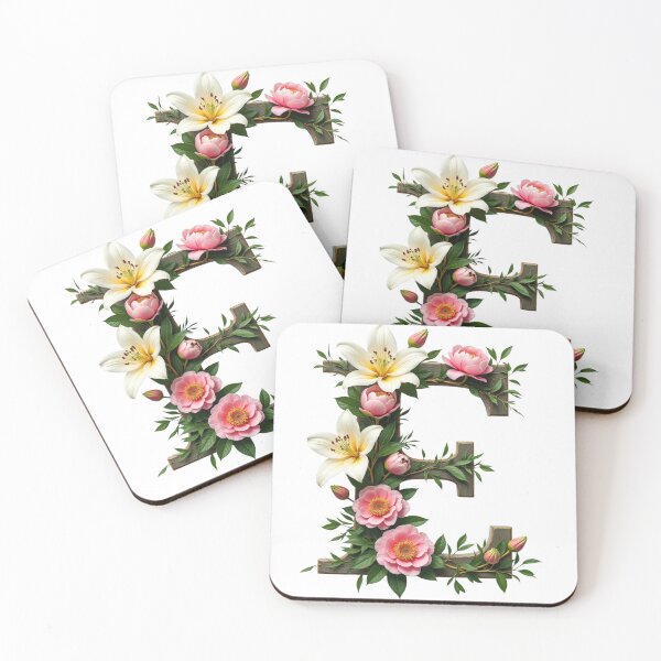 Item preview, Floral Monogram Letter E designed and sold by rustyroofco.