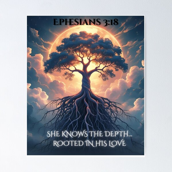 Item preview, Rooted in His Love — Ephesians 3:18 Inspirational Art designed and sold by GuidedFaithCo.