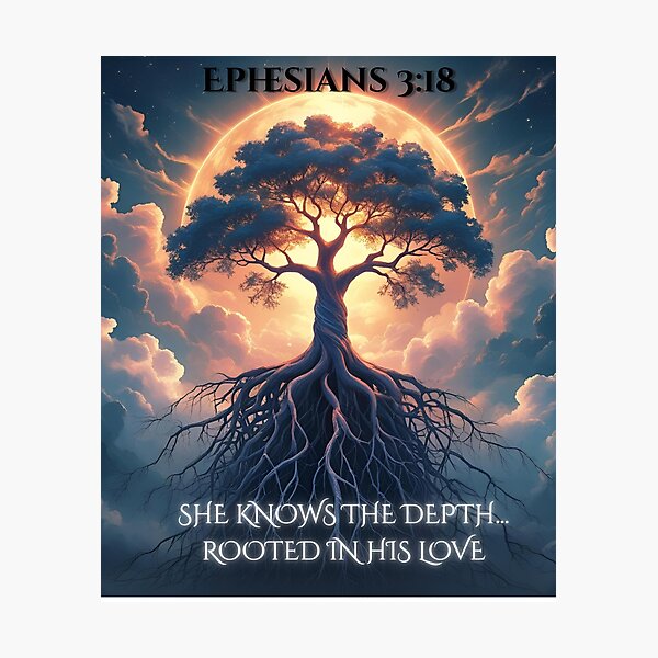 Item preview, Rooted in His Love — Ephesians 3:18 Inspirational Art designed and sold by GuidedFaithCo.