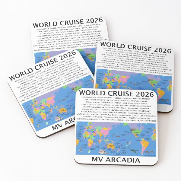 Item preview, P@O 2026 J601 WORLD CRUISE FULLY ILLUSTRATED ROUTE MAP designed and sold by stilgoe.