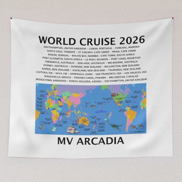 Item preview, P@O 2026 J601 WORLD CRUISE FULLY ILLUSTRATED ROUTE MAP designed and sold by stilgoe.