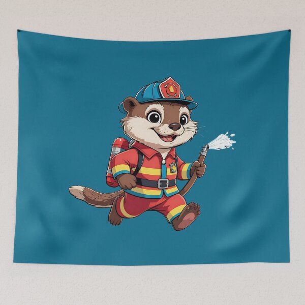 Item preview, Otterly Brave Firefighter – Adorable Rescue Hero designed and sold by jglobal360.