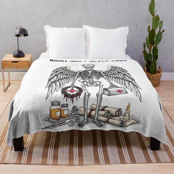 Item preview, Night Shift Never Ends Art | Powerful Nurse Skeleton Taking Vitals Design designed and sold by AnnDesignStudio.
