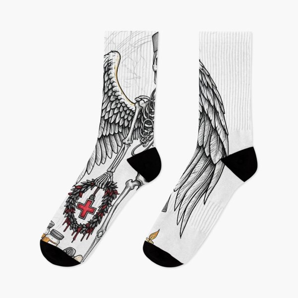 Item preview, Night Shift Never Ends Art | Powerful Nurse Skeleton Taking Vitals Design designed and sold by AnnDesignStudio.