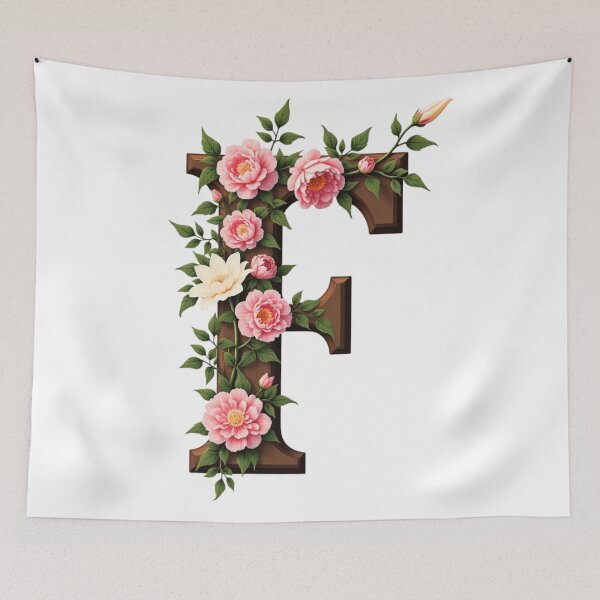 Item preview, Floral Monogram Letter F designed and sold by rustyroofco.