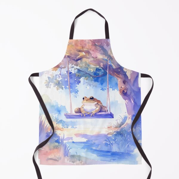 Item preview, The Contemplative Soul | Whimsical Cottagecore Frog on a Swing designed and sold by Englandbear.