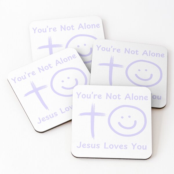 Item preview, You're Not Alone Jesus Loves You Christian Typography Design – Bold Faith-Based Statement designed and sold by Deric's Designs.