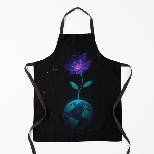 Item preview, Cosmic Flower Growing from Earth – Galaxy Nature Surreal Art designed and sold by ZagonShop.