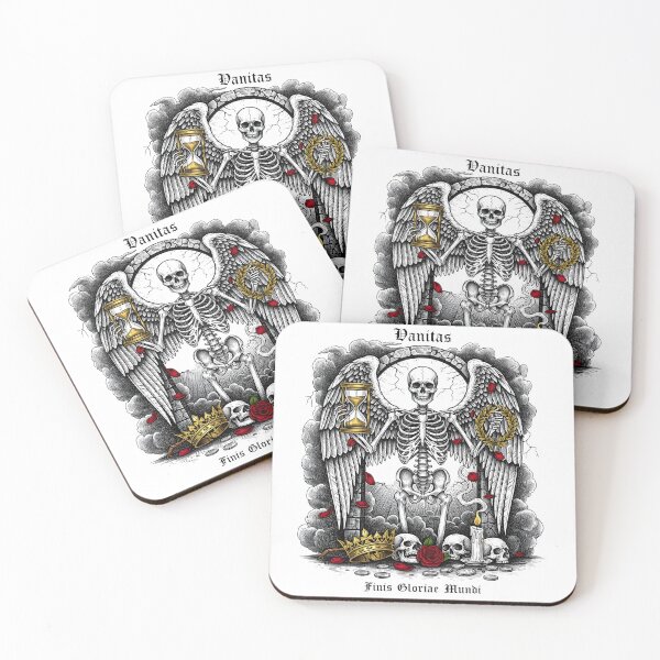 Item preview, Vanitas Gothic Skeleton Angel – Dark Art Halloween Skull Design designed and sold by AnnDesignStudio.