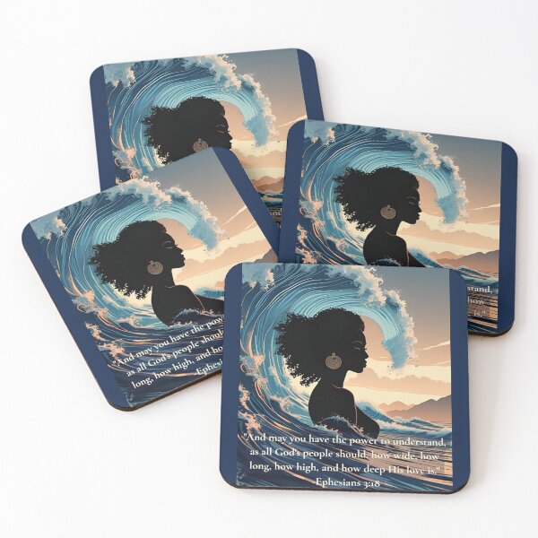 Item preview, "Depth of His Love – Ephesians 3:18 | Woman in the depth of Waves" designed and sold by GuidedFaithCo.