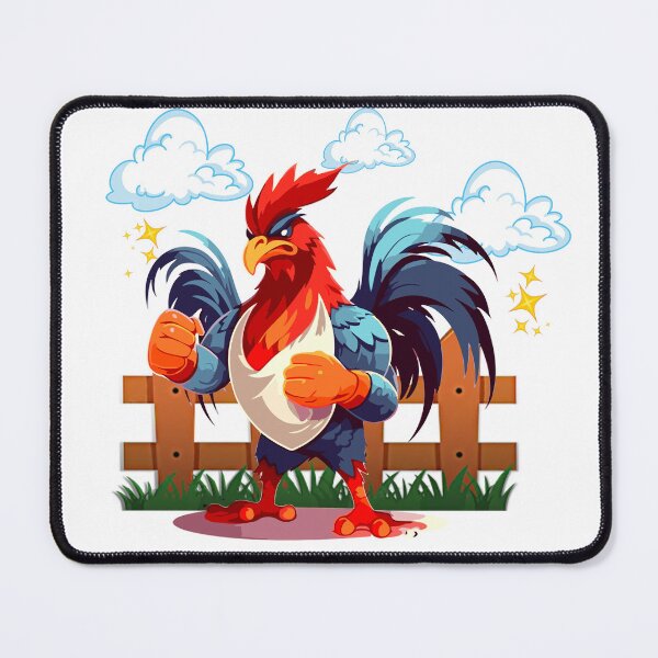 Item preview, Fighting Rooster Cartoon | Funny Strong Colorful Farm Cock designed and sold by ArtelPrints.