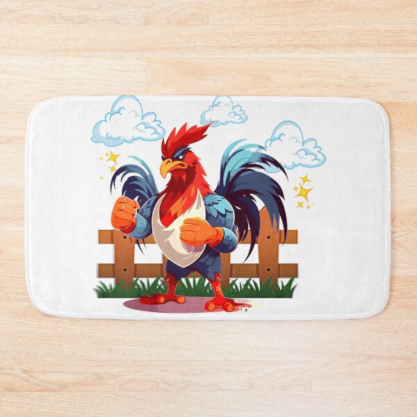 Item preview, Fighting Rooster Cartoon | Funny Strong Colorful Farm Cock designed and sold by ArtelPrints.