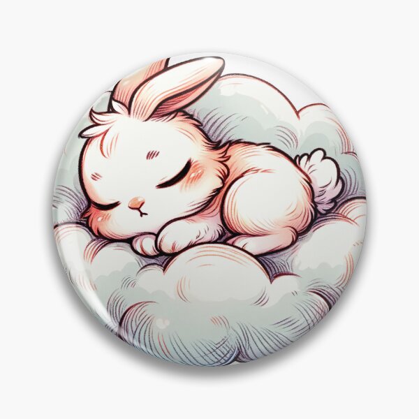 Item preview, Sleeping Bunny on Cloud – Cute Kawaii Animal Illustration designed and sold by mybunnyparadise.