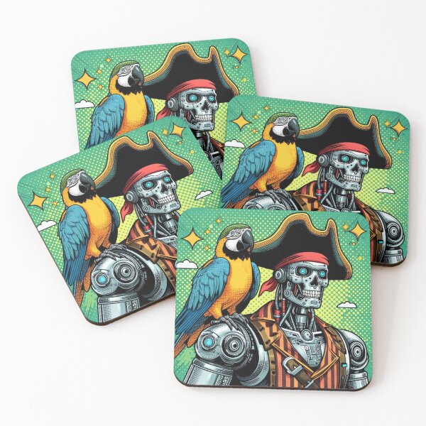 Item preview, Robot and colorful parrot  designed and sold by Dogandesighn.