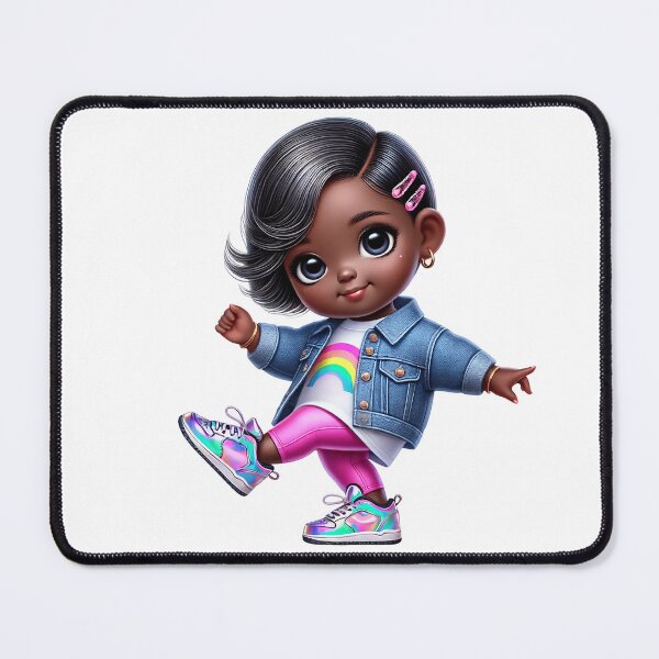 Item preview, Happy Black Girl with Puffs – Playful Cartoon Style designed and sold by Lulunza.