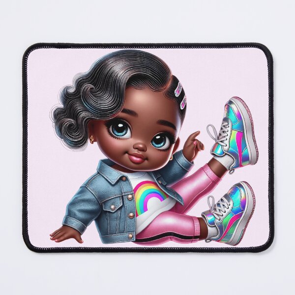 Item preview, Beautiful Brown Skin Girl with Curly Hair – Elegant Art fashion  designed and sold by Lulunza.