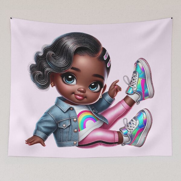 Item preview, Beautiful Brown Skin Girl with Curly Hair – Elegant Art fashion  designed and sold by Lulunza.