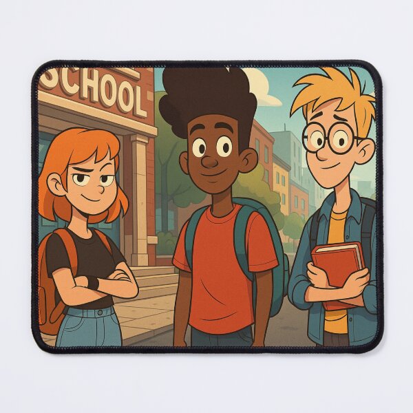 Item preview, “School Friends Cartoon Illustration” designed and sold by pixelandpine.