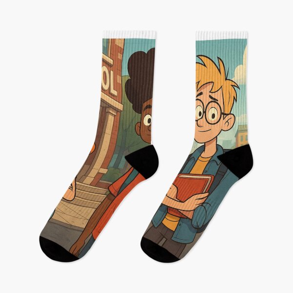 Item preview, “School Friends Cartoon Illustration” designed and sold by pixelandpine.
