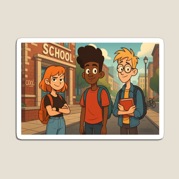 Artikelvorschau, „Cartoon-Illustration von Schulfreunden“ entworfen und verkauft von pixelandpine.