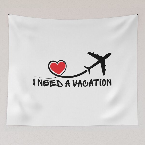 Item preview, I need a vacation with airplane and heart designed and sold by BlesstB.