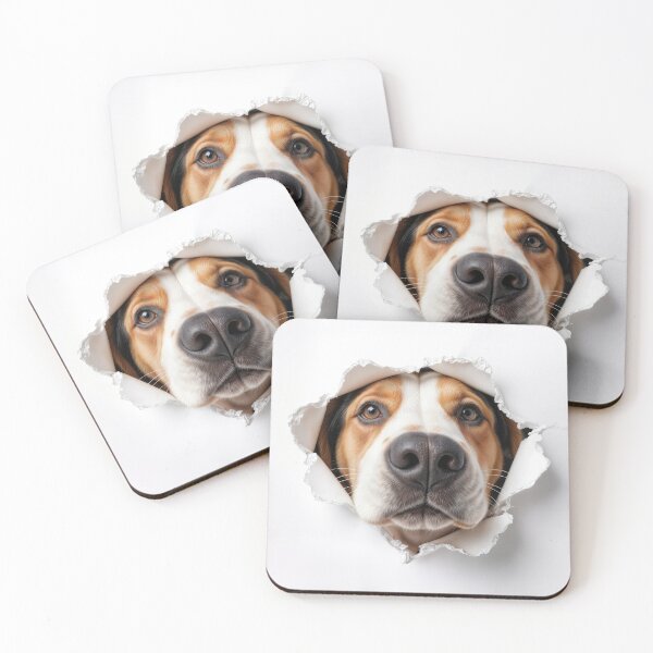 Item preview, Hound Dog Peeking Through Torn Paper Hole designed and sold by Maria Dryfhout.
