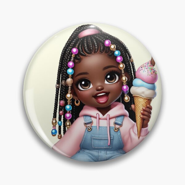 Item preview, Pretty Black Girl with Natural Hair – Cute Digital Art designed and sold by Lulunza.