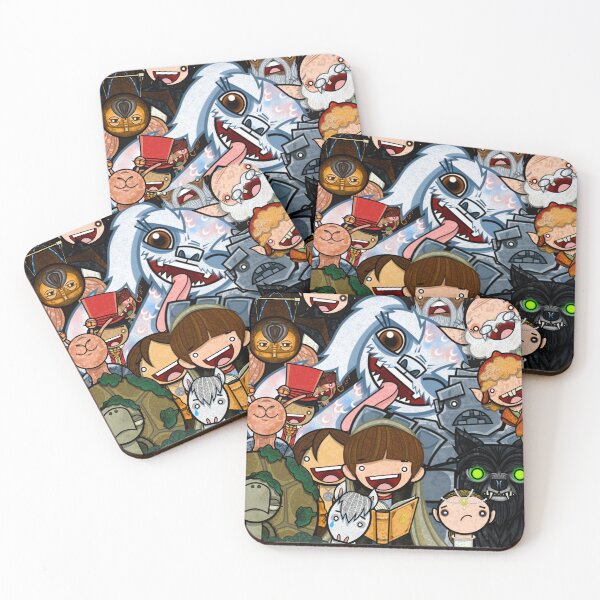 Item preview, NeverEnding Story Group Selfie Tribute Art Poster – Cute Chibi Style Cartoon Characters designed and sold by BitterPillArt.